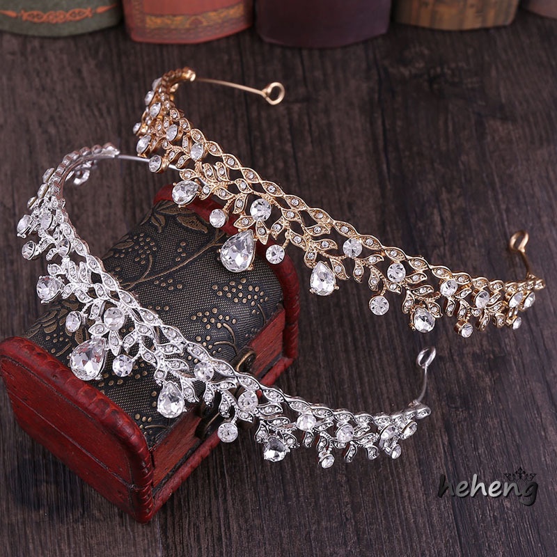 Băng Đô Cài Tóc Hình Chiếc Lá Đính Đá Thời Trang Cho Cô Dâu