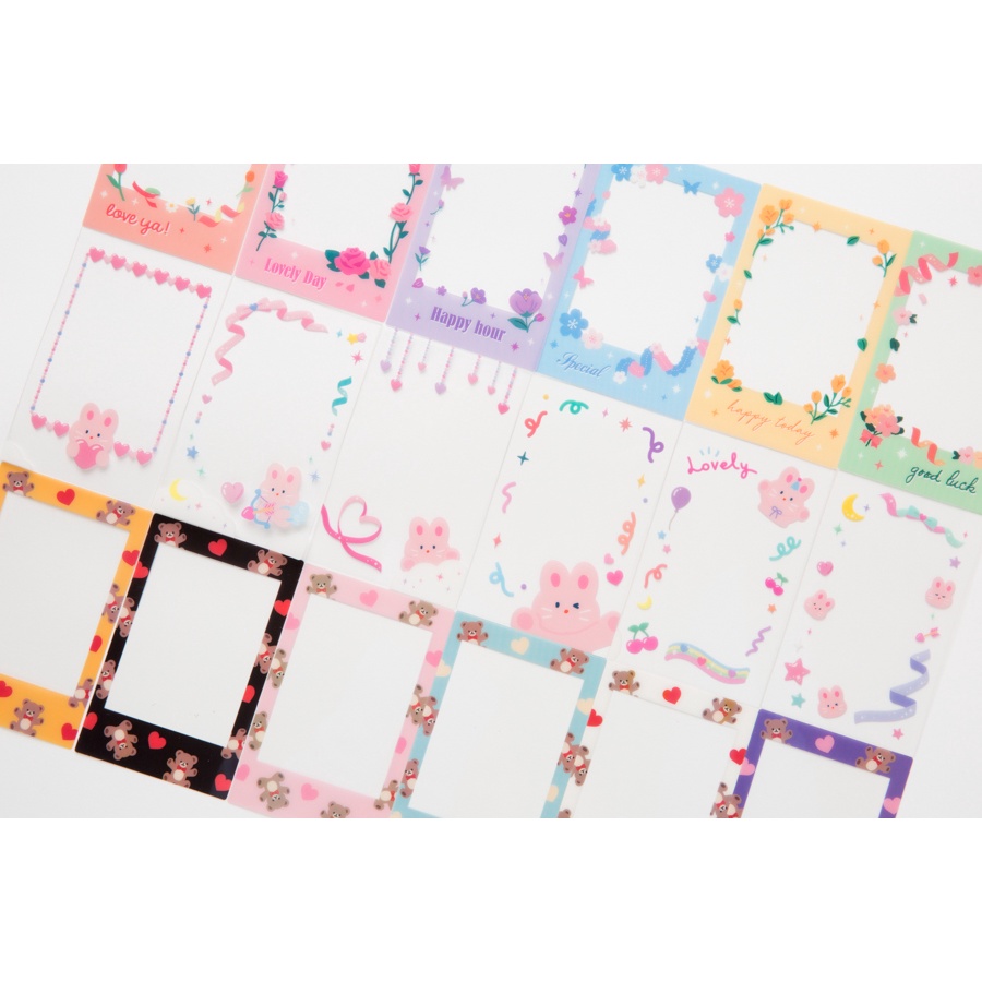 Toploader Decor ARTBOX Hàn Quốc Trang Trí Card Ảnh Photocard Polaroid 18 Khung Ribbon Confetti