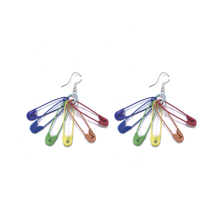 Khuyên tai ghim băng màu cầu vồng độc đáo thời trang phong cách Hàn Quốc 23561