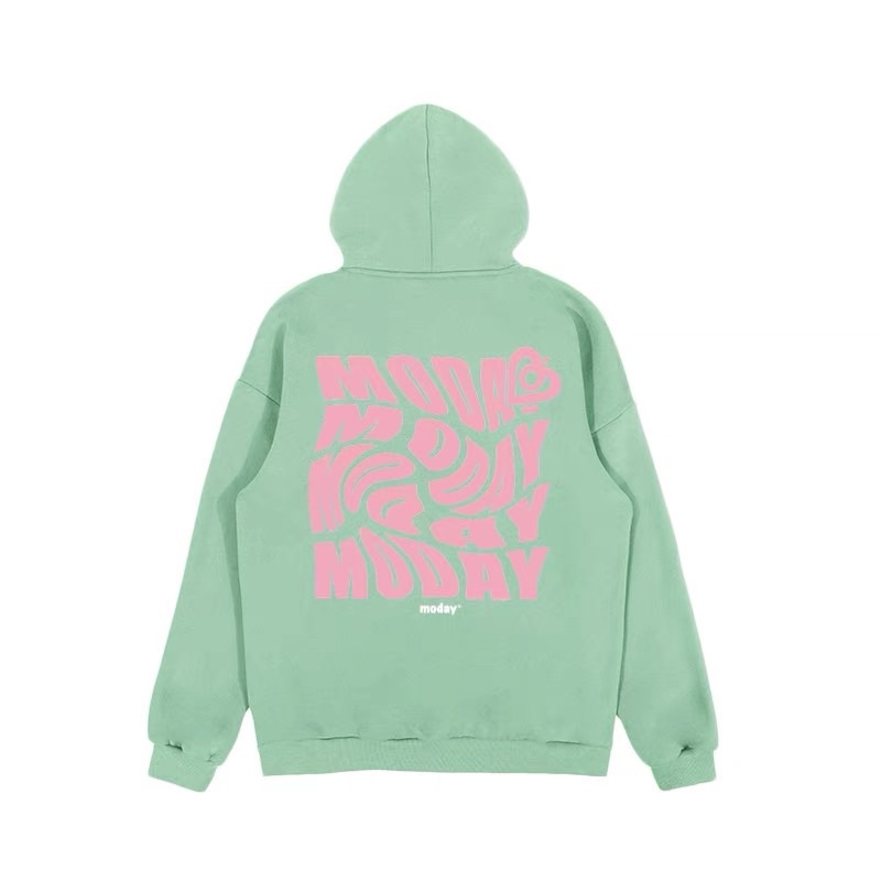 [ Sẵn Xám M, Tím 2XL, Kem XL ] Áo Hoodie MODAY nỉ hoạ tiết ở lưng unisex form oversize | BigBuy360 - bigbuy360.vn