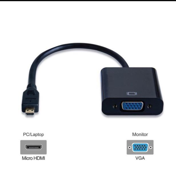 Cáp Micro HDMi To VGA + Audio - Cáp Chuyển Micro HDMI Sang VGA ( Màu Ngẫu Nhiên ).MHAA