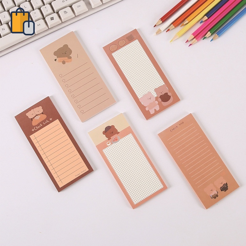 Bộ 50 Giấy Ghi Chú Hình Gấu/Bánh Quy/Văn Phòng Phẩm Cho Học Sinh/Văn Phòng