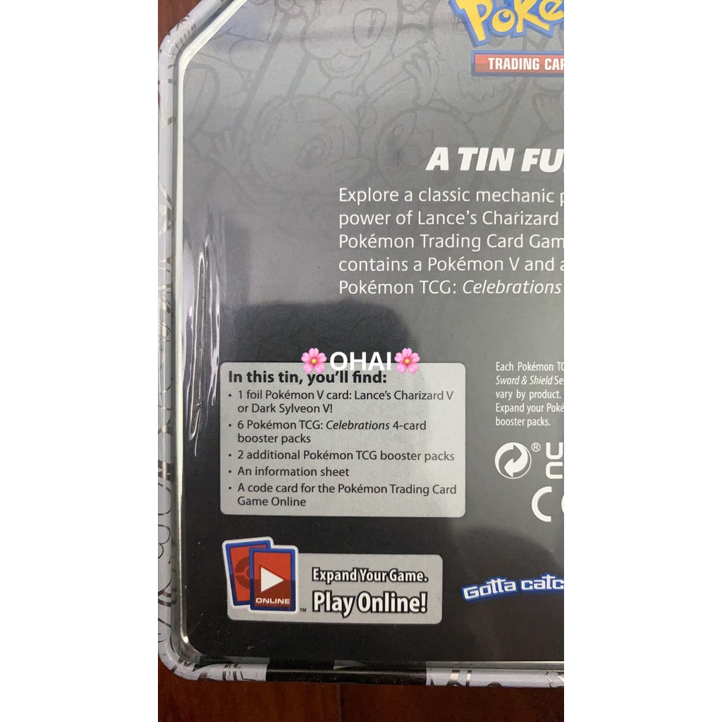 Hộp Thiếc Thẻ Pokemon Kỉ Niệm 25 Năm 6 Pack Celebrations Charizard Chính Hãng