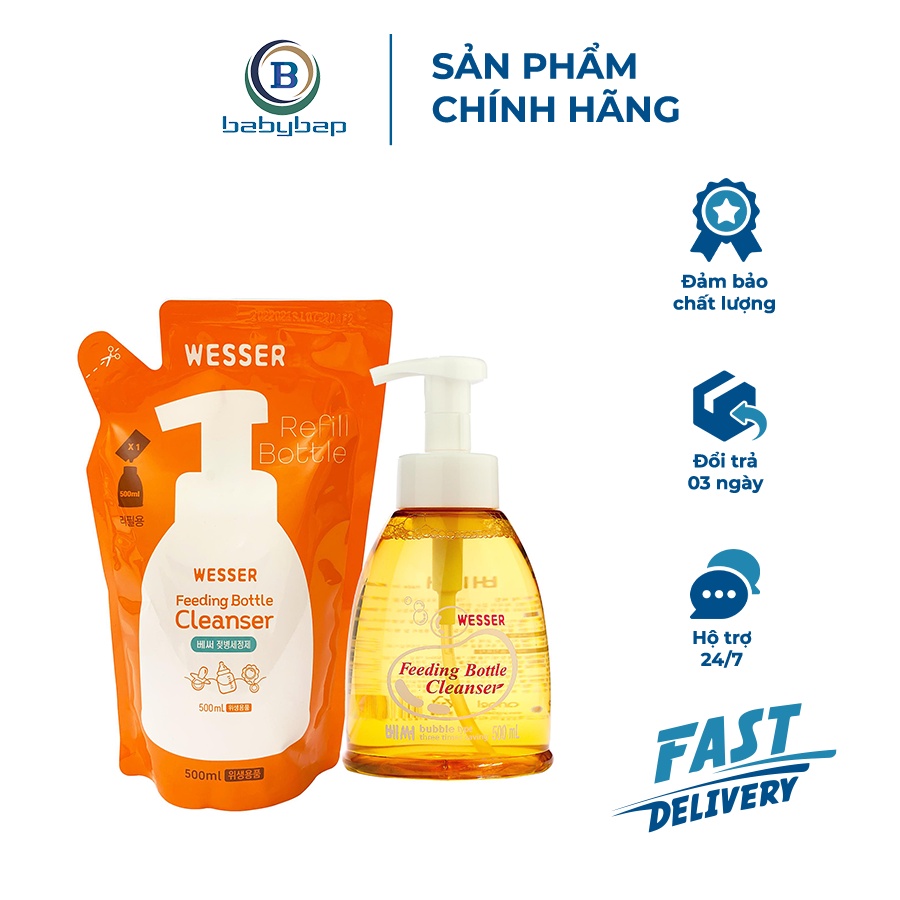 Nước rửa bình sữa Wesser 500ml