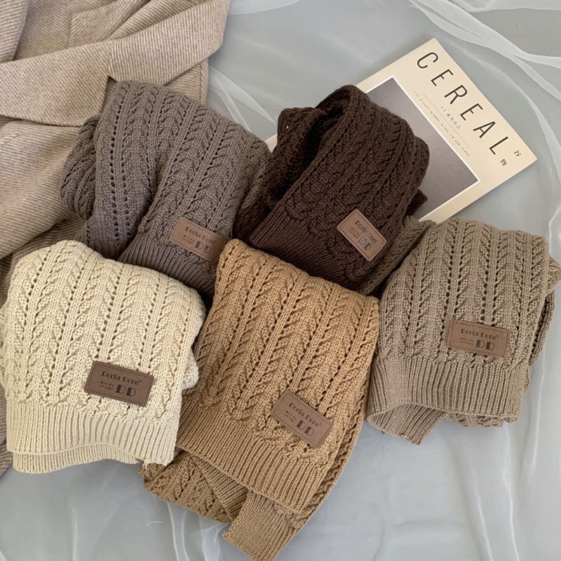 Khăn Choàng Cổ Dệt Kim Ấm Áp Phong Cách Hàn Quốc