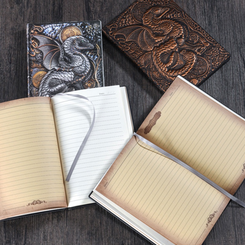 Sổ Tay Bìa Cứng PU Khổ A5 Dập Nổi Họa Tiết Cổ Điển Dành Cho Nam Nữ