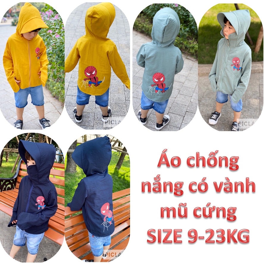 Áo chống nắng nhện có mũ cứng siêu mát cho bé trai, bé gái - ACNN