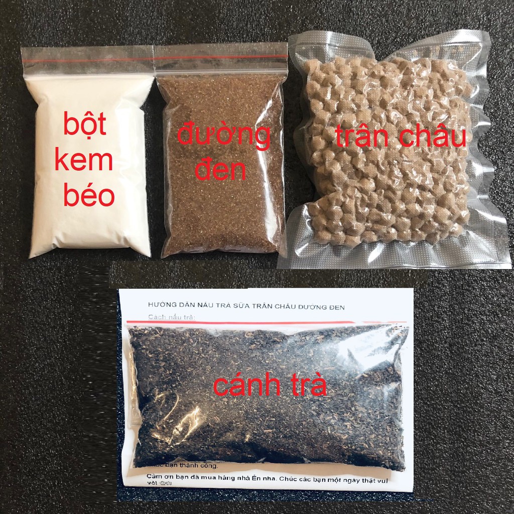 [ Sỉ - Lẻ ] Set nguyên liệu làm trà sữa trân châu đường đen