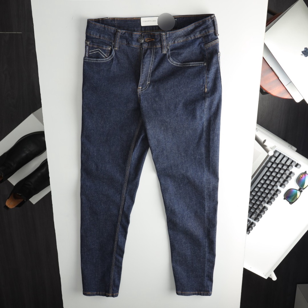 Quần Jean Nam Ống Suông Wash Nhẹ Co Giãn Thoải Mái , Quần Jean Nam Big size , Quần Bò Nam - 3bros Quần Áo Xuất Khẩu