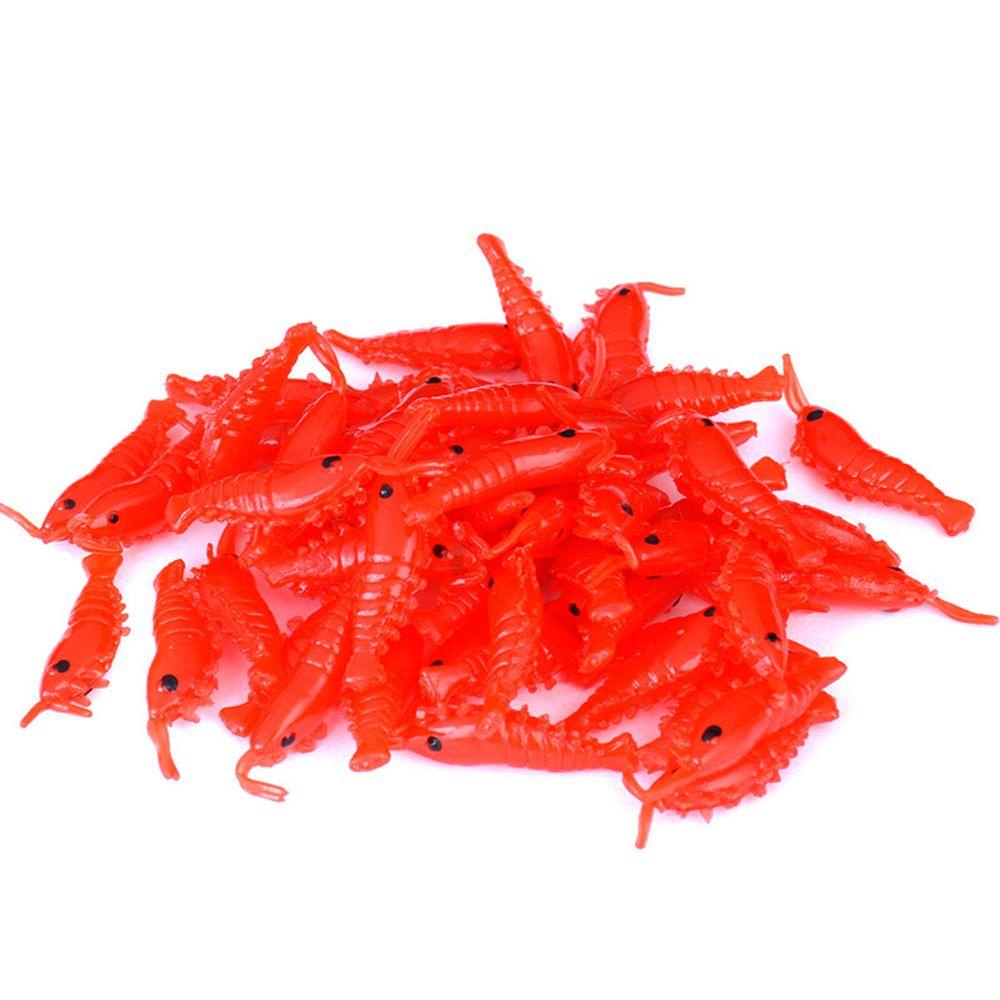 100 Mồi Tôm Giả Câu Cá Bằng Silicone Mềm