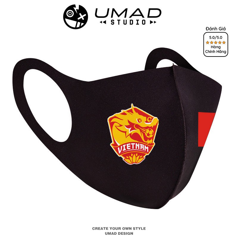 Khẩu trang 3D UMAD unisex Đội tuyển bóng đá Việt Nam vải poly 2 da cao cấp