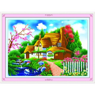 Tranh Đính Đá ABC 3D Ngôi Nhà Mơ Ước 1392 , DF2142 (KHÁCH TỰ ĐÍNH) KT:75X55CM