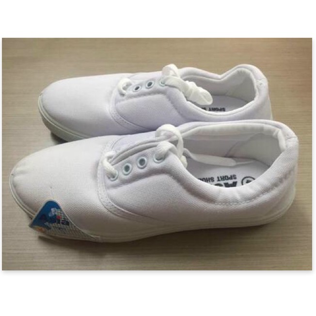 Giày bata trắng asia nam cột buộc dây và xanh đen đi học đi lễ