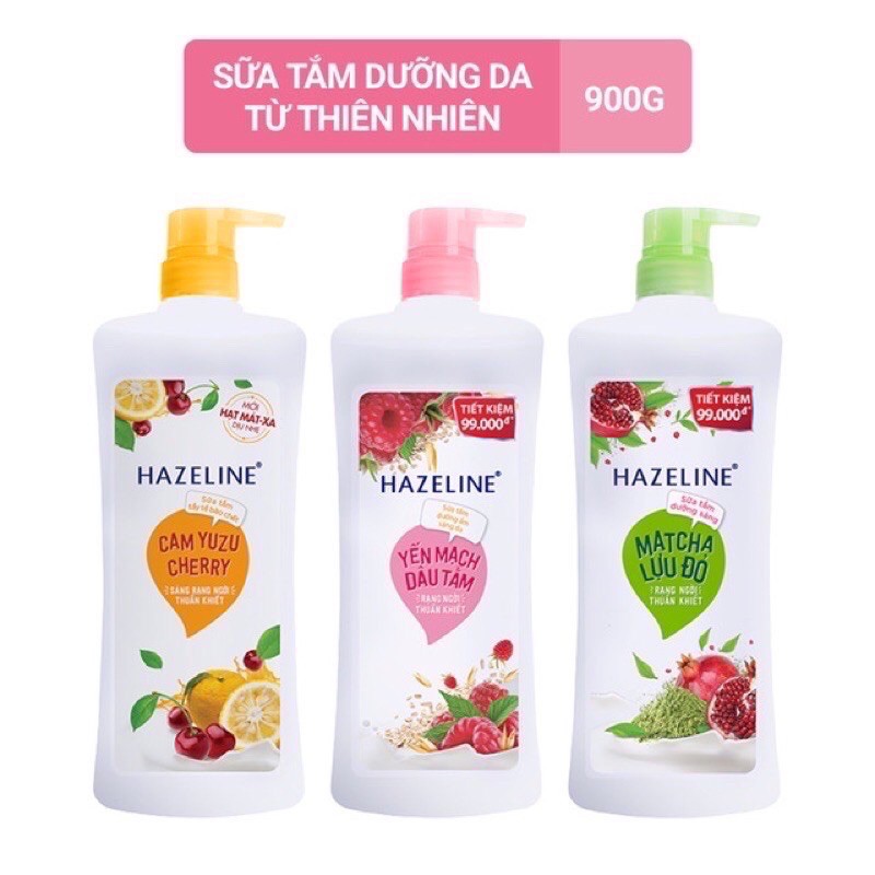 Sữa Tắm Sáng Da Dưỡng Ẩm Hazeline Chai 900g