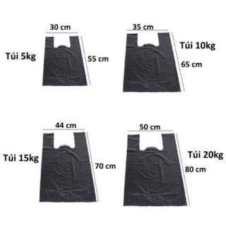 1kg Bao túi Nilon đen loại 1 Bóng,Dai,Dày,Không mùi đóng hàng,đựng rác Đủ size