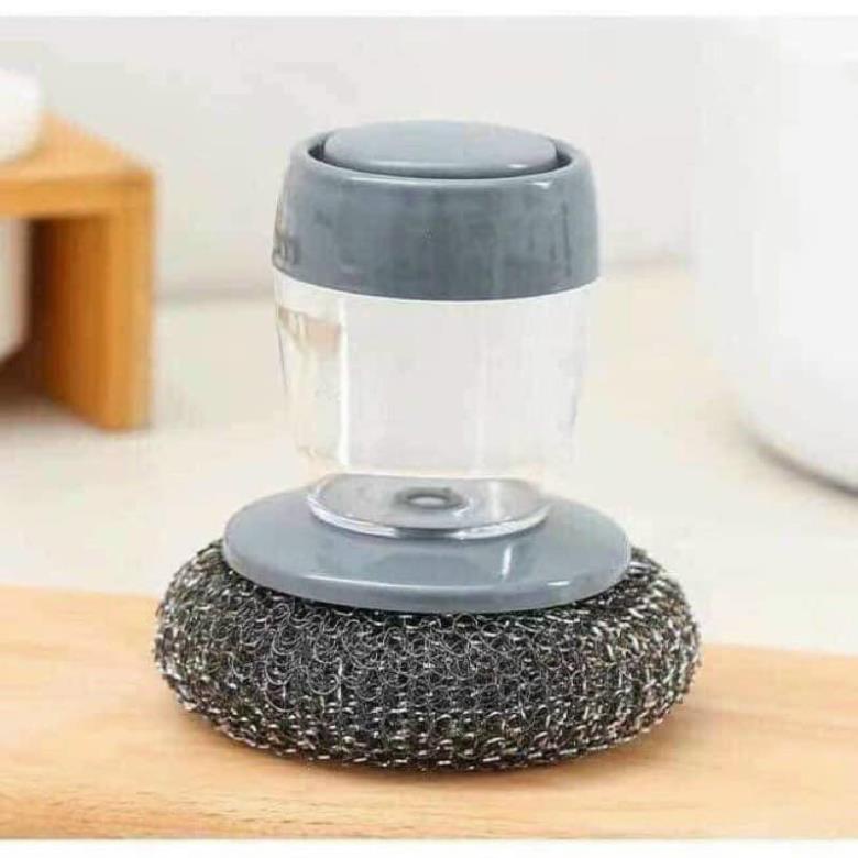 Dụng cụ cọ rửa đa năng, búi cọ xoong sắt, cọ xoong, cọ bát đĩa có tay cầm đựng nước rửa bát 01 ( tuyển khách sỉ)