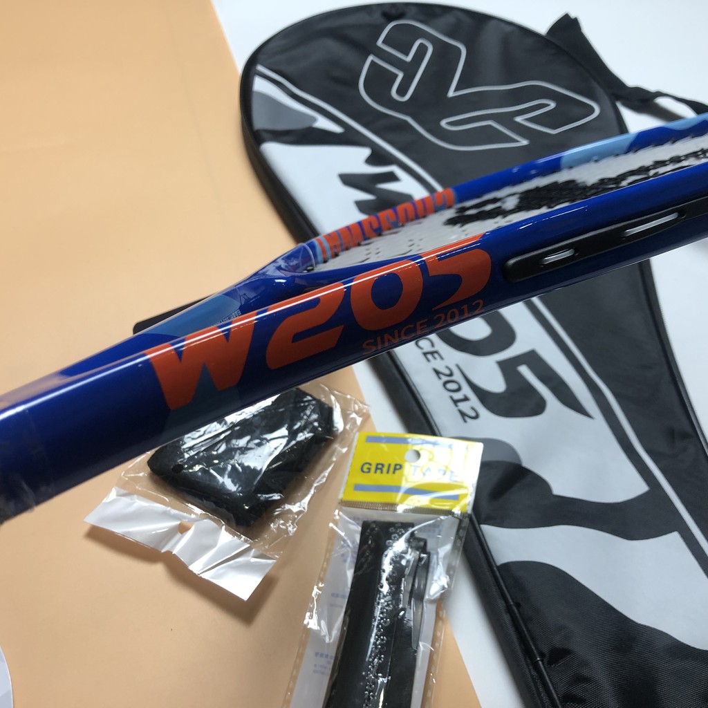 Vợt Tennis W205 Sợi Carbon cao cấp, tặng kèm bóng và đế tập