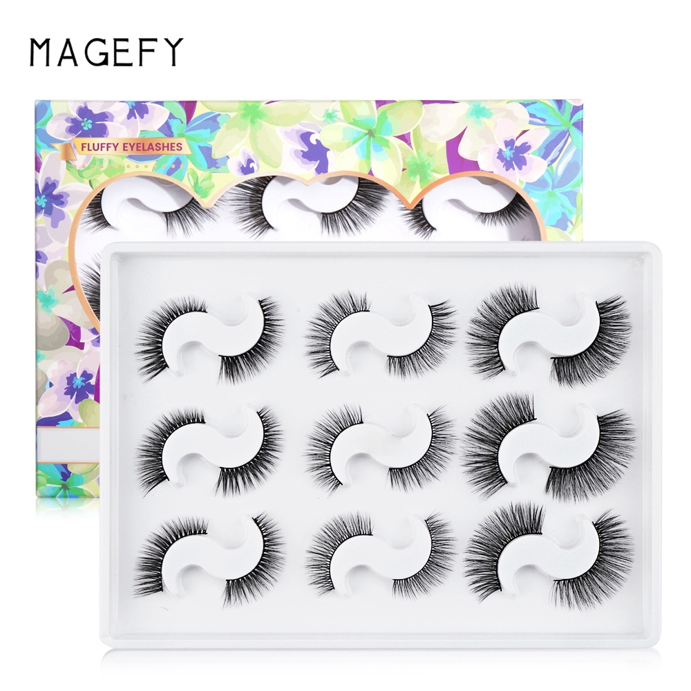 Set 9 Cặp Lông Mi Giả Chống Nước Có Thể Tái Sử Dụng Tiện Lợi