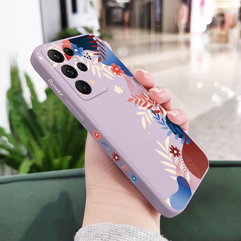 Bao Da Điện Thoại Họa Tiết Hoa Thời Trang Cho samsung galaxy s23 s22 fe ultra plus Ốp