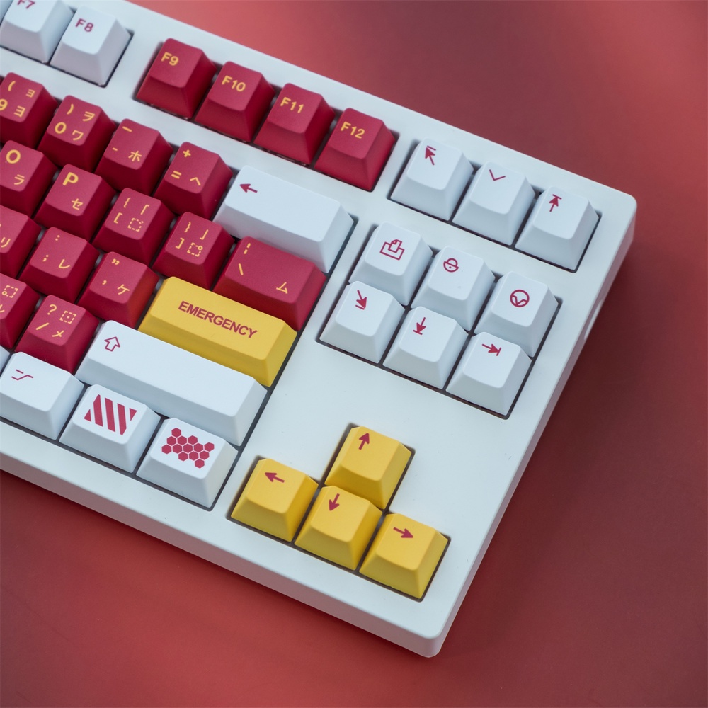 129 Phím EVA-02 Keycaps Cherry Profile Asuka Langley Soryu Anime PBT DYE-SUB Bàn phím cơ Keycap