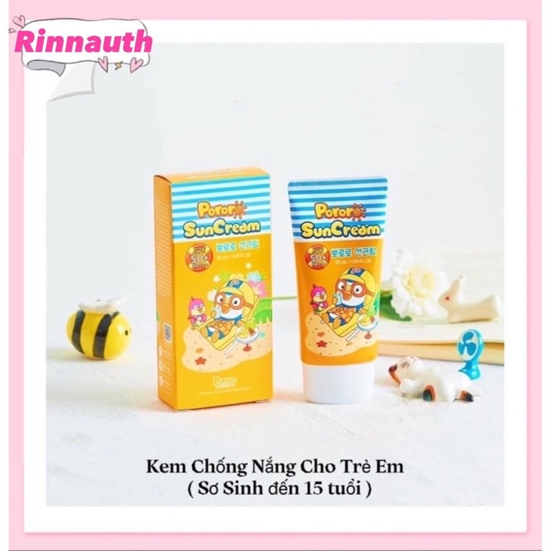 Kem chống nắng Pororo của Hàn Quốc dành cho trẻ sơ sinh và em bé đến 15 tuổi.