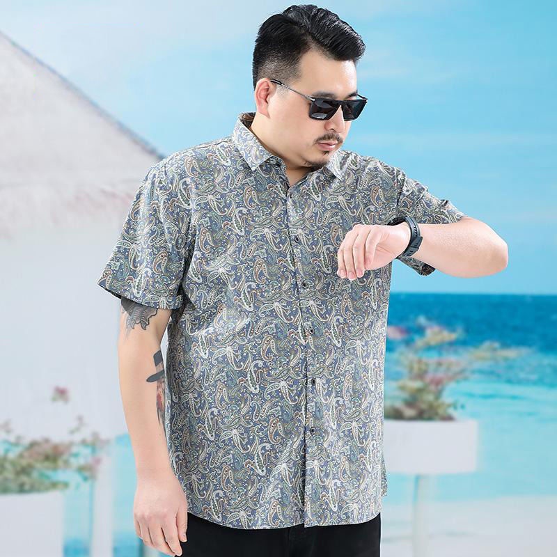 Áo Sơ Mi Tay Ngắn Dáng Rộng In Họa Tiết Trẻ Trung Hợp Thời Trang Hè Cho Nam 60-175KG