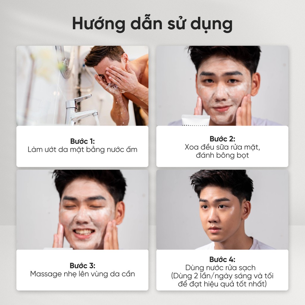 Sữa rửa mặt nam than hoạt tính 30Shine Skin&Dr dưỡng ẩm trắng da sạch sâu cho da mụn - 30Shine phân phối chính hãng