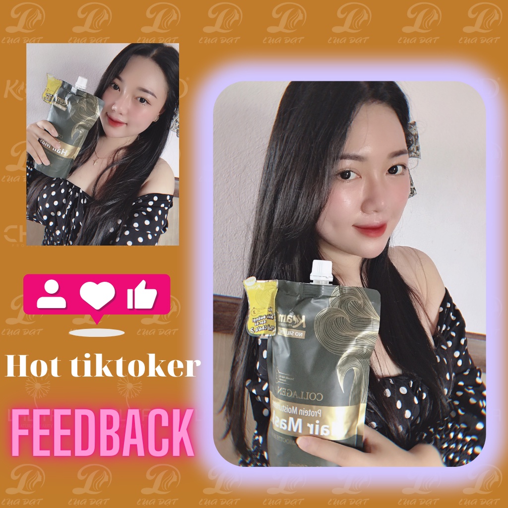 Kem hấp ủ tóc siêu dưỡng collagen Kami phục hồi tóc yếu,hương thơm nước hoa 500ml