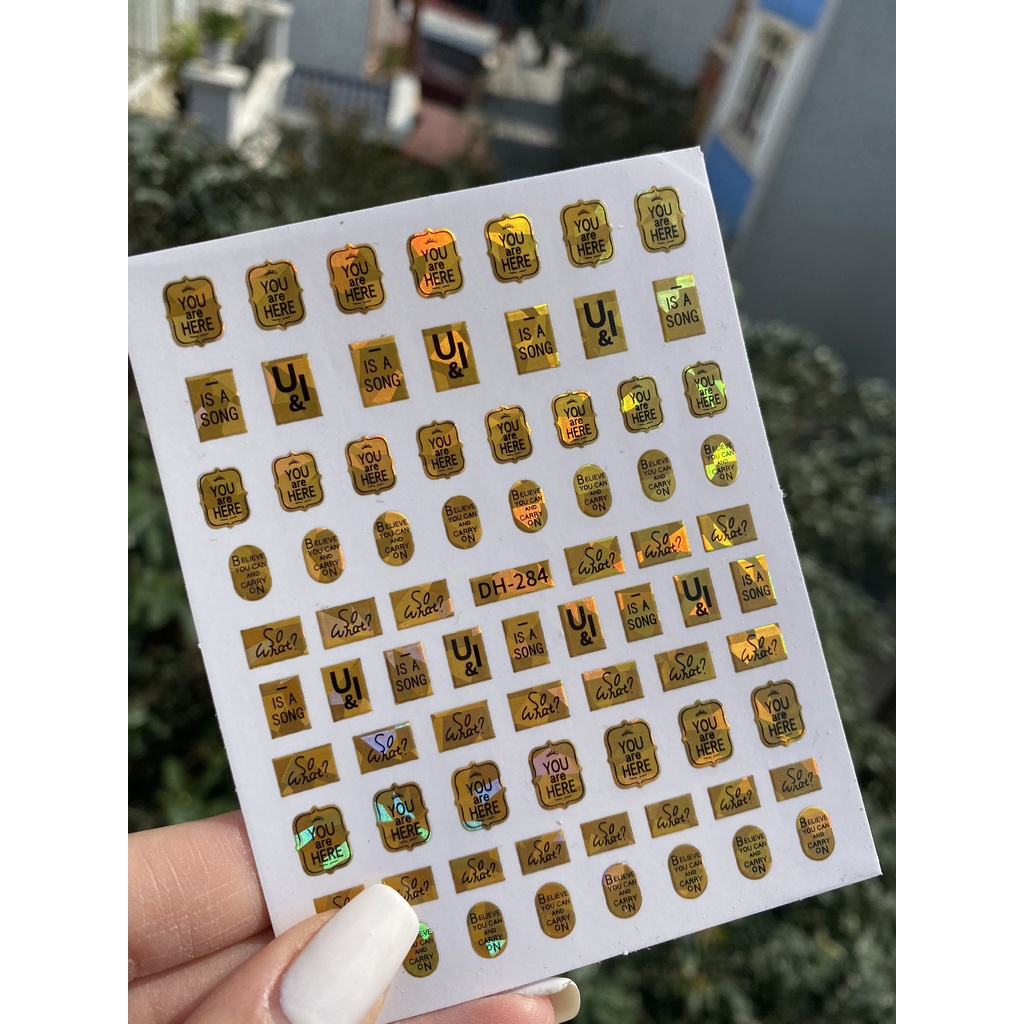 Sticker dán móngl hình chữ 2