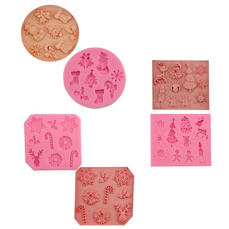 Bộ 3 Khuôn Silicone Làm Bánh Kẹo Hình Chủ Đề Giáng Sinh