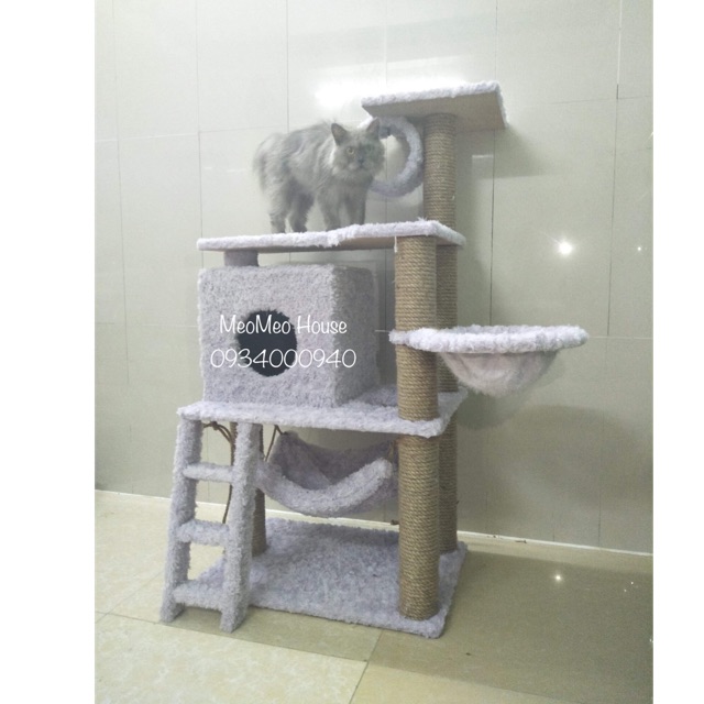 NHÀ CÂY CÀO MÓNG CHO MÈO CÓ 2 VÕNG NẰM MÃ B01500A (NHIỀU MÀU ĐỂ LỰA CHỌN NHÉ)