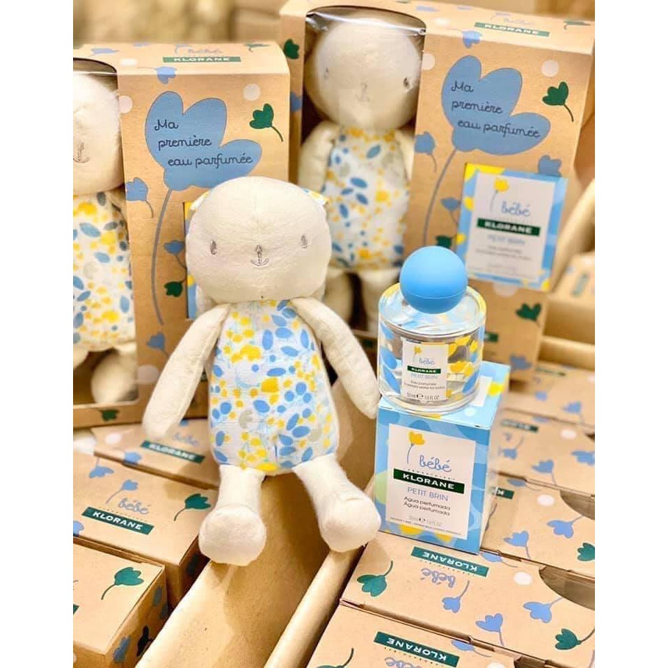 Set nước hoa Klorane Bebe mẫu mới nhất tặng kèm thú nhồi bông đáng yêu (kiểu dáng quà tùy đợt hàng)