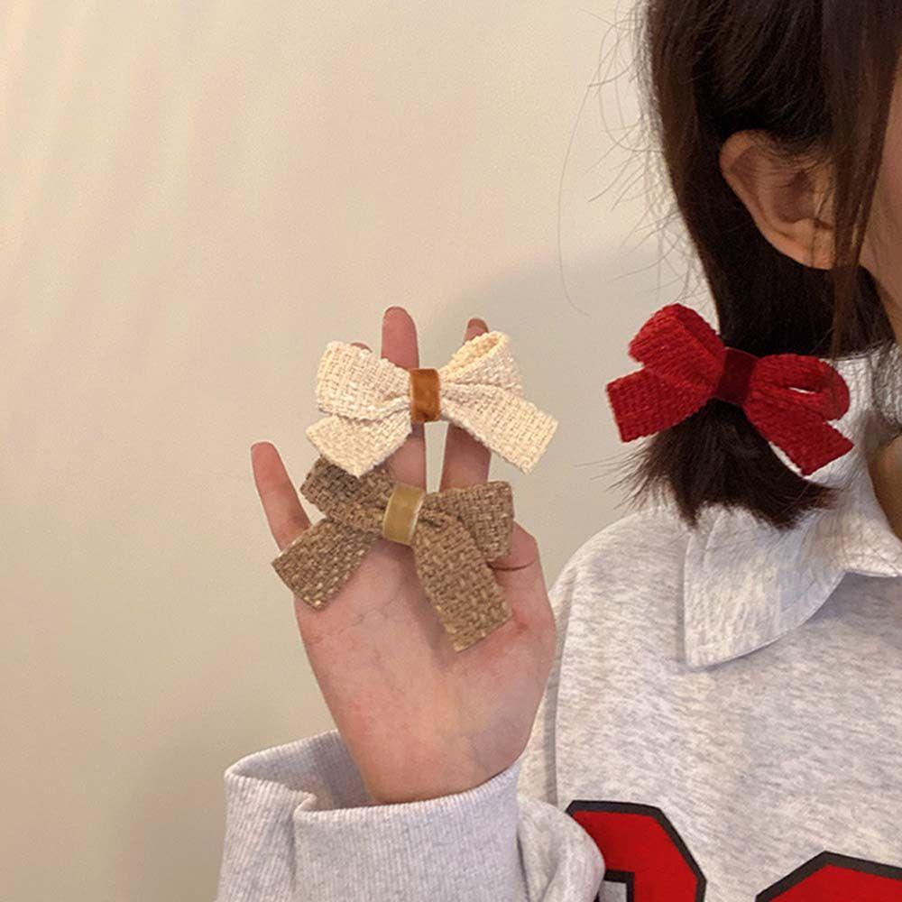 TWINKLE Dây Cột Tóc Đuôi Ngựa Co Giãn Đính Nơ Đơn Giản Phong Cách Hàn Quốc Cho Nữ