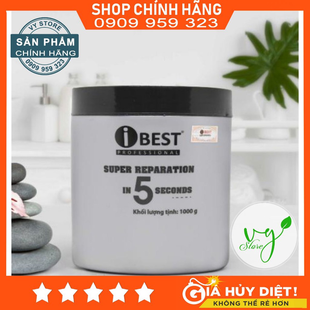 Kem ủ - hấp tóc Ibest siêu mượt 5 giây 1000ml chuẩn salon giảm gãy rụng, giúp tóc suôn mượt ngay tại nhà chuẩn salon