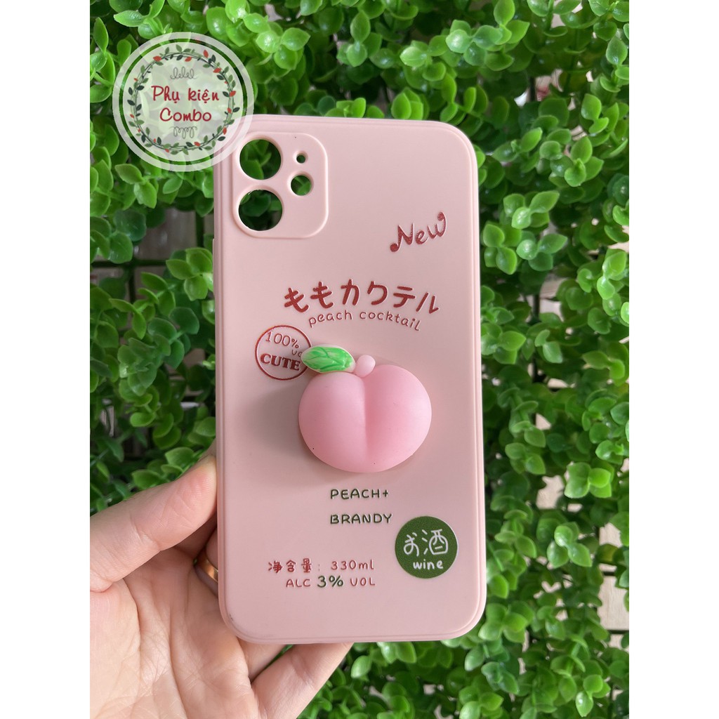 Ốp Lưng iphone gắn Mochi Trái đào từ iPhone 7 Plus đến iPhone 12 Promax siêu dễ thương