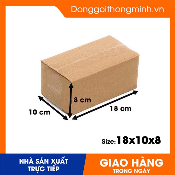 18x10x8 cm / Sỉ hộp carton đóng hàng giá rẻ / cacton 3 lớp sóng B