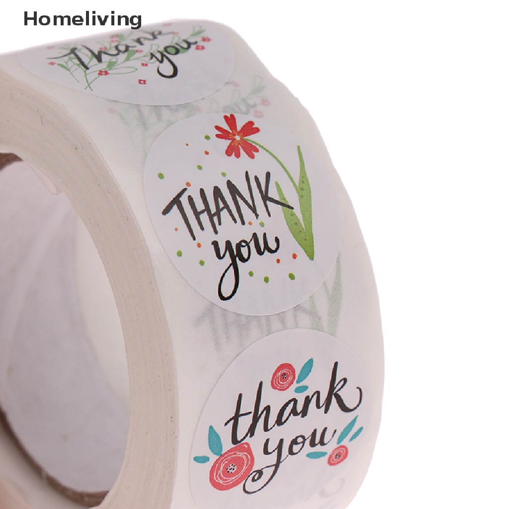 Cuộn 500 Nhãn Dán Tròn In Chữ Thank You Dùng Trang Trí Quà Tặng