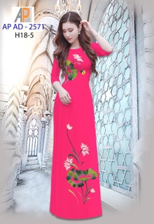 Vải áo dài in hoa sen đẹp