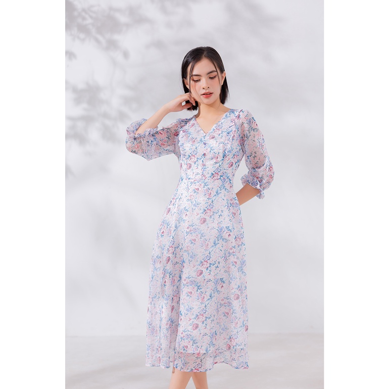 ĐẦM HOA MAXI CỔ ĐIỂN 3354