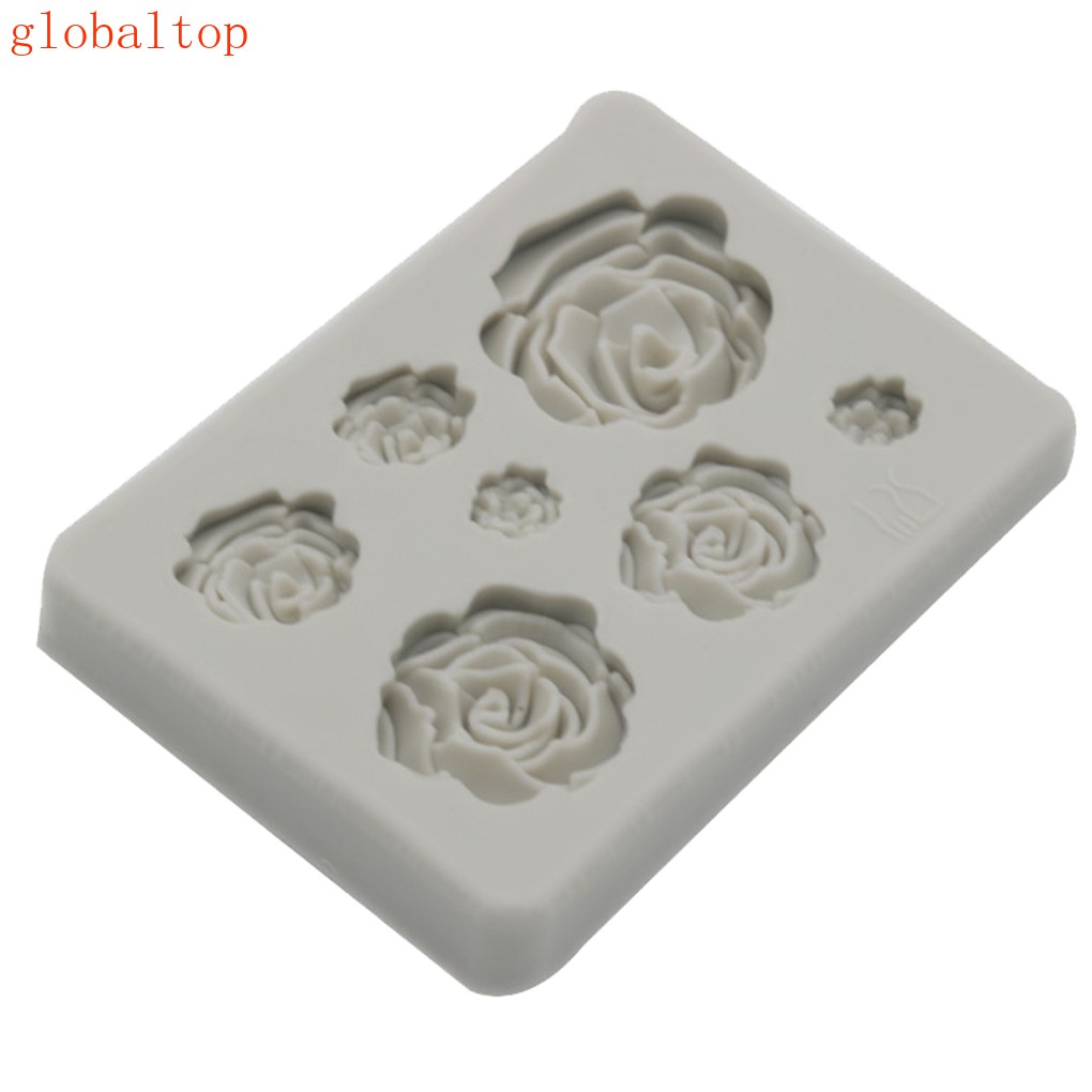 Khuôn Silicon Làm Bánh Tạo Hình Hoa Hồng 3d