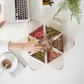 hộp mứt xoè 6 cánh bung tiện lợi đẹp mắt