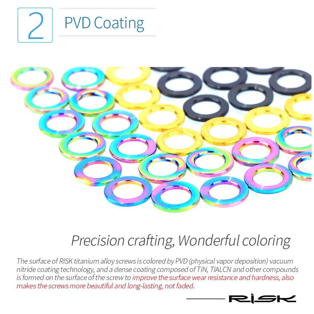 Set 10 Vòng Đệm Bằng Hợp Kim Titan Cho Xe Đạp M5 M6