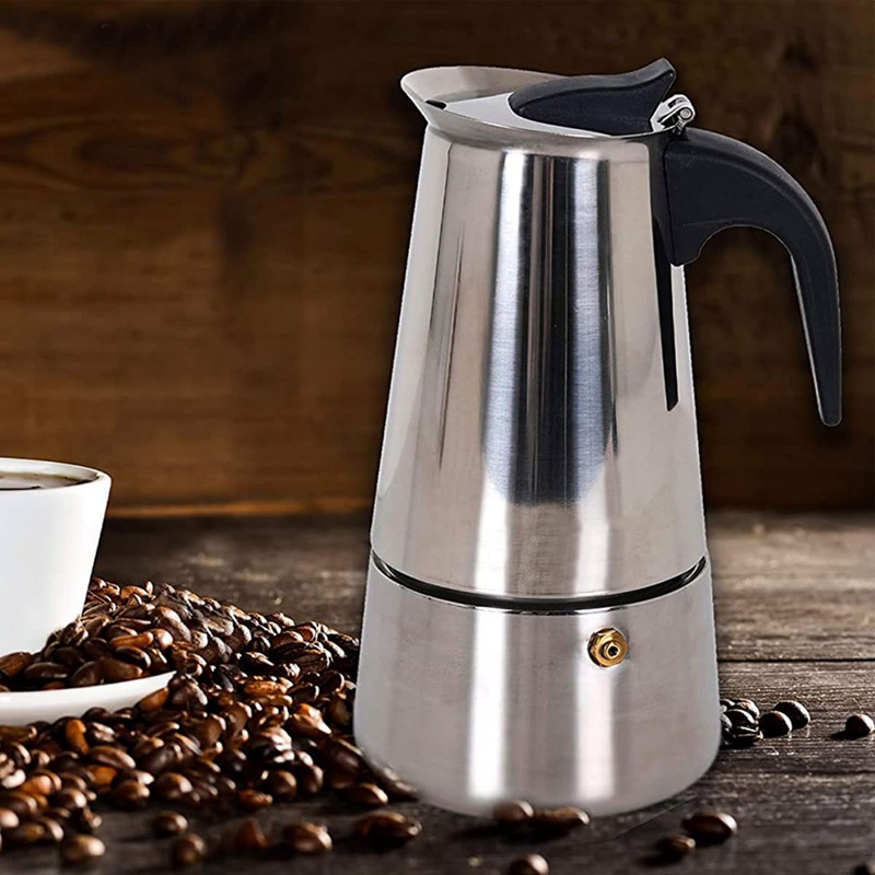Ấm Pha Cà Phê Moka Ý 2 Cốc Phù Hợp Với Mọi Loại Máy Pha Cà Phê Espresso