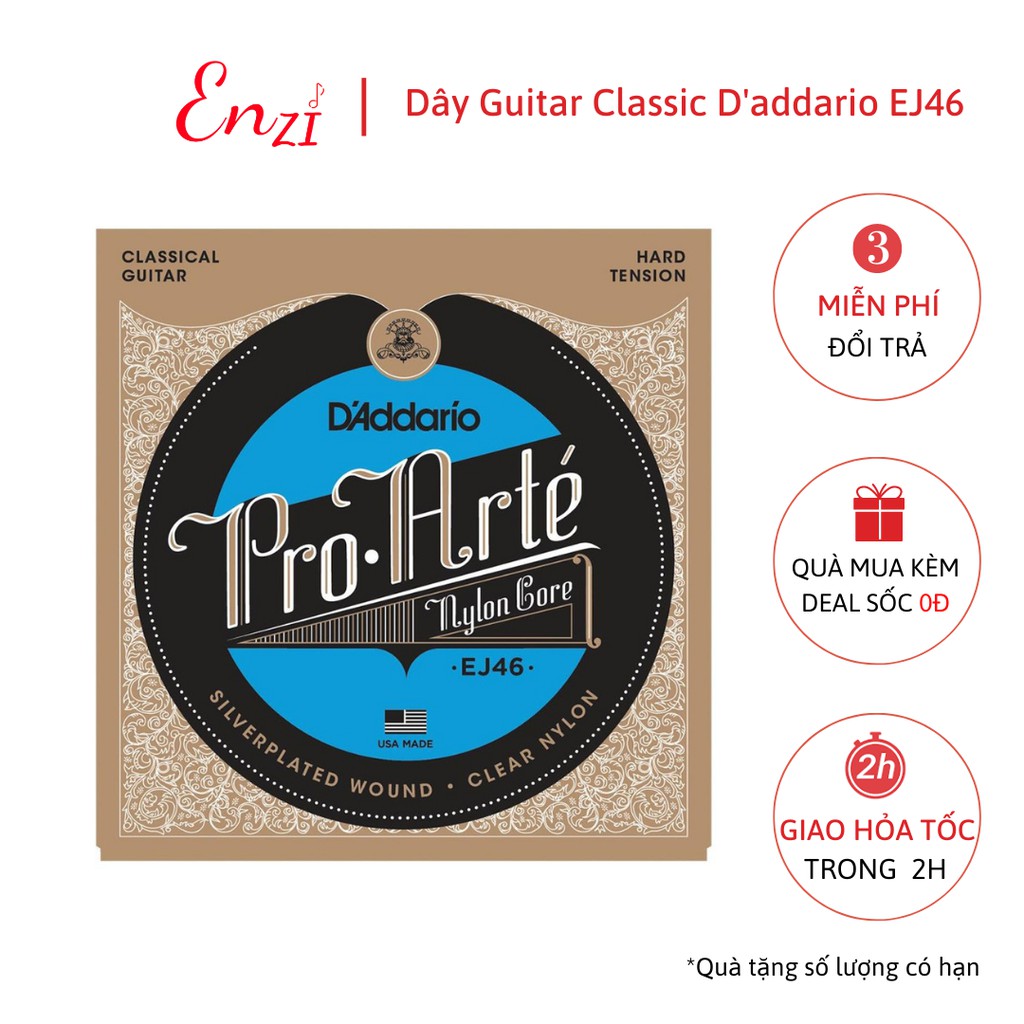 Dây đàn guitar classic D Addario pro arte EJ45, EJ46, EJ48 EJ49 EJ27N dây đàn guitar cổ điển nylon chất lượng Enzi