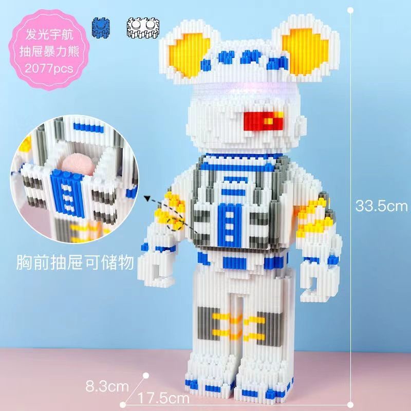 Đồ chơi lắp ráp Mô Hình Gấu Bearbrick cỡ lớn Hàng Đẹp bear brick 33cm gấu vũ trụ và phi hành gia mẫu siêu hot