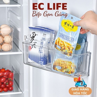 Hộp nhựa đựng thực phẩm rau củ đồ nhỏ tinh linh trong suốt dùng cho cửa kéo tủ lạnh EC Life 05A05