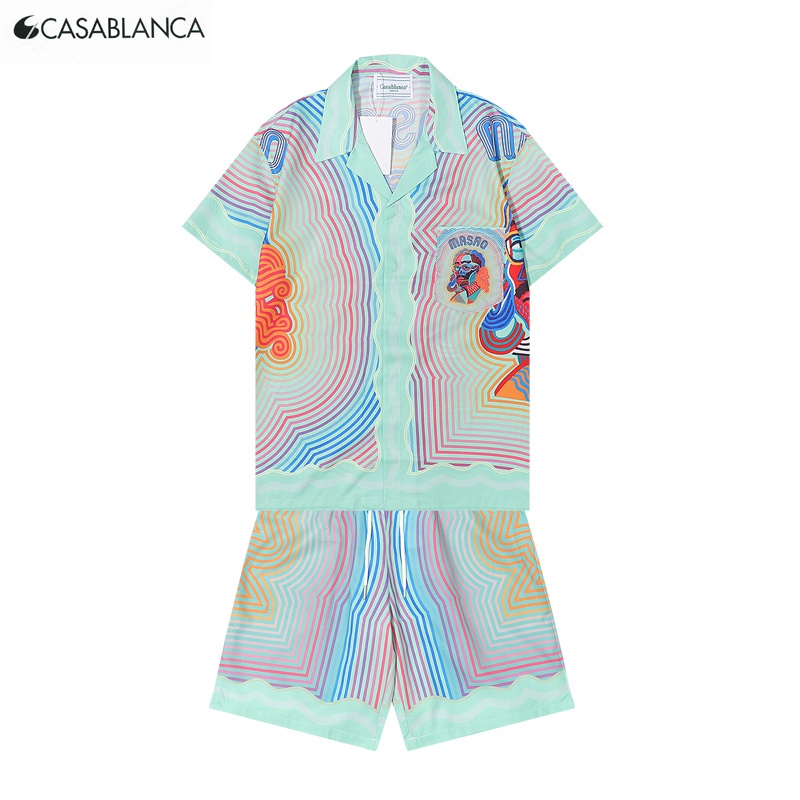 Set Áo Thun Ngắn Tay Và Quần Short In Họa Tiết Thời Trang Unisex