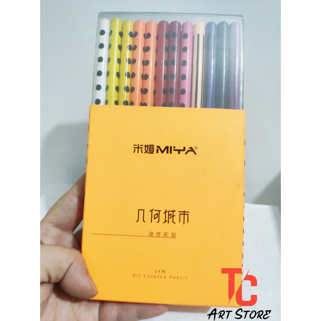 Màu chì Miya Geometry city oil Colored Pencil (set 24/36/48)