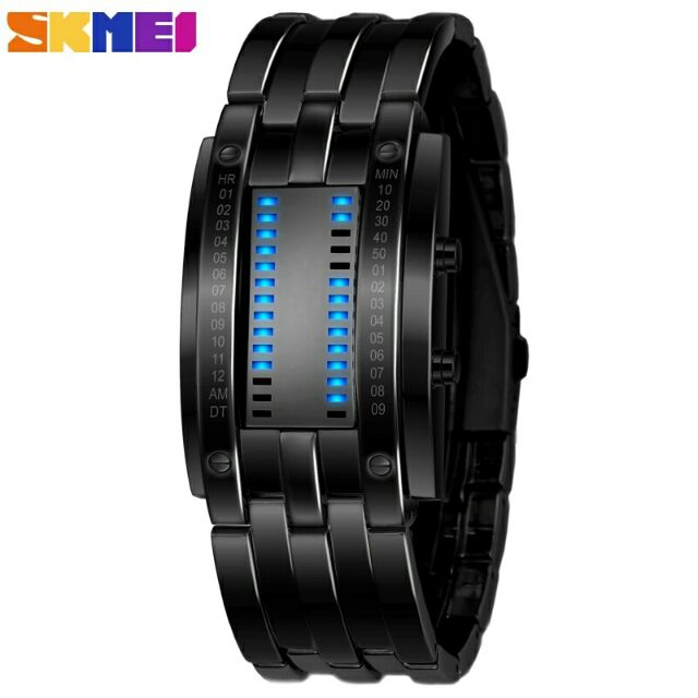 Vòng Đeo Tay Thời Trang Nam Nữ Kiêm Đồng Hồ LED Bằng Kim Loại