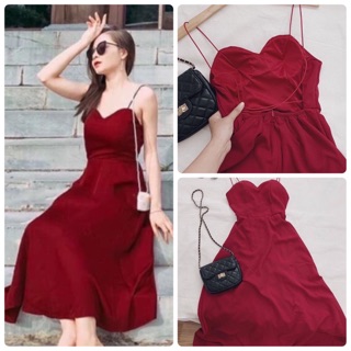 ĐẦM MAXI HAI DÂY HỞ LƯNG (KÈM VIDEO HÌNH THẬT)